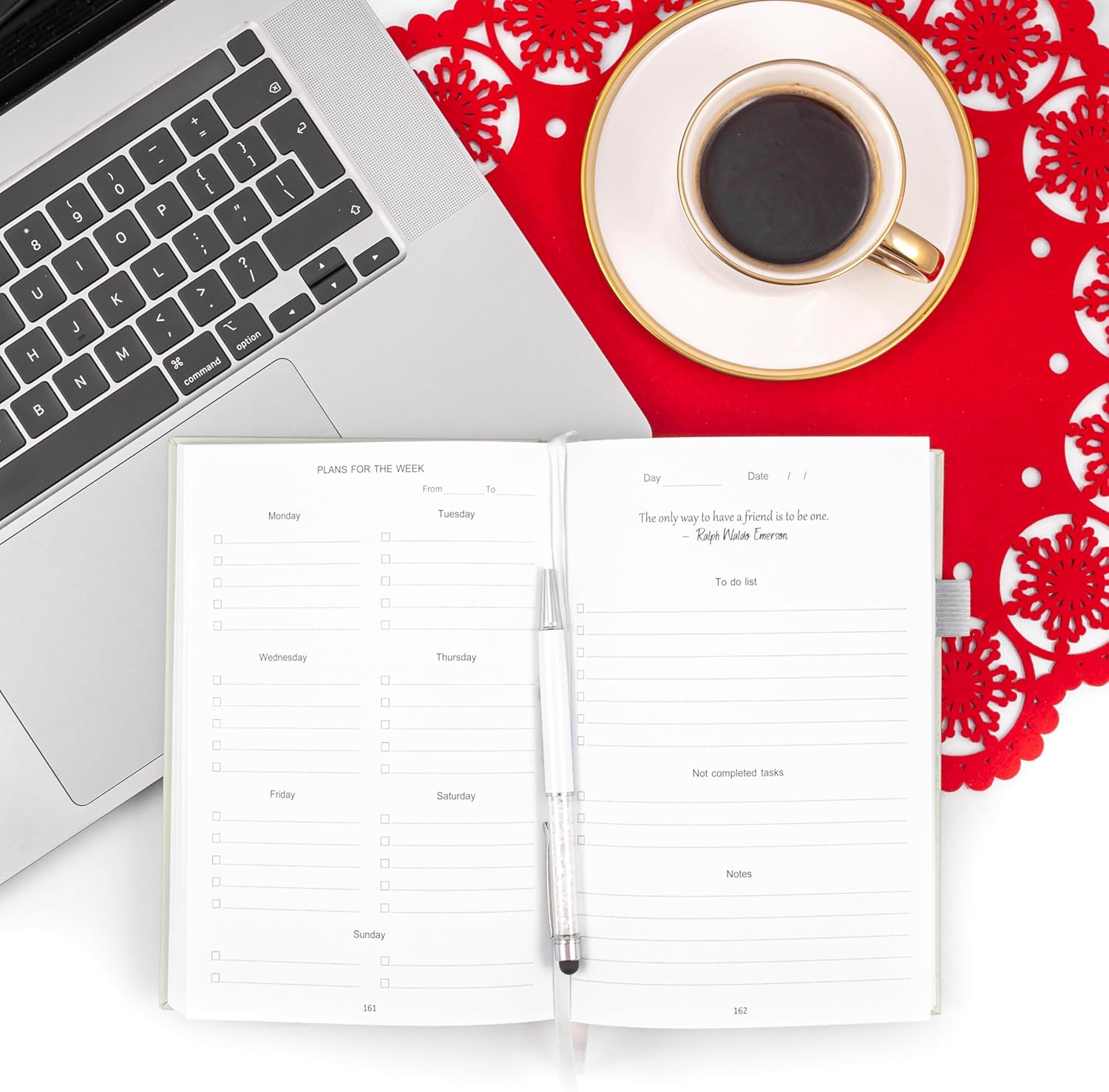 Smart Planner Undated Daily & Weekly Productivity Planner, Organizer Notebook with Motivational Quotes, Hit Your Goals Monthly Diary, Time Management Organizer, Start Anytime Lasts 6 Months 2025 2026