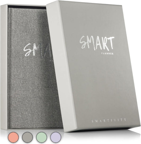 Smart Planner Undated Daily & Weekly Productivity Planner, Organizer Notebook with Motivational Quotes, Hit Your Goals Monthly Diary, Time Management Organizer, Start Anytime Lasts 6 Months 2025 2026